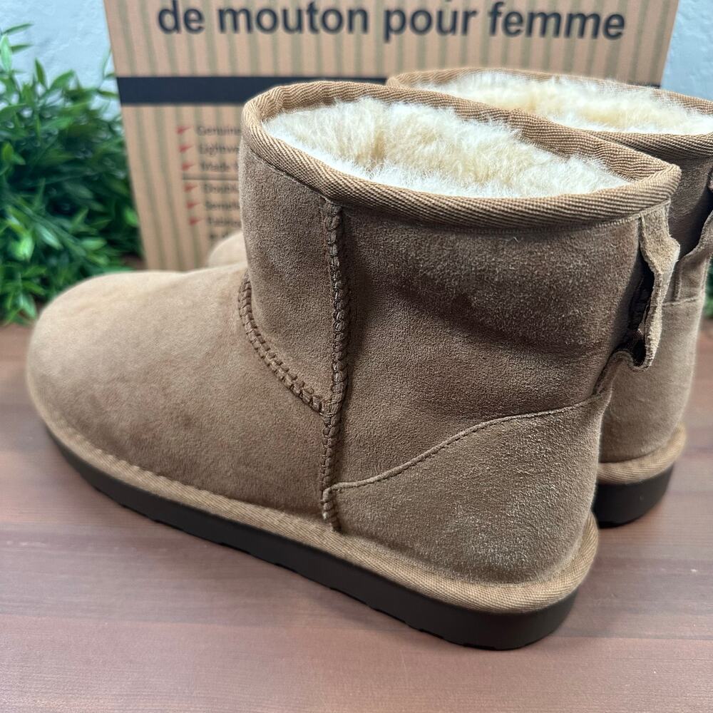 Kirkland Signature Women's Tan Shearling Boots Size 8 - Picture 4 of 6